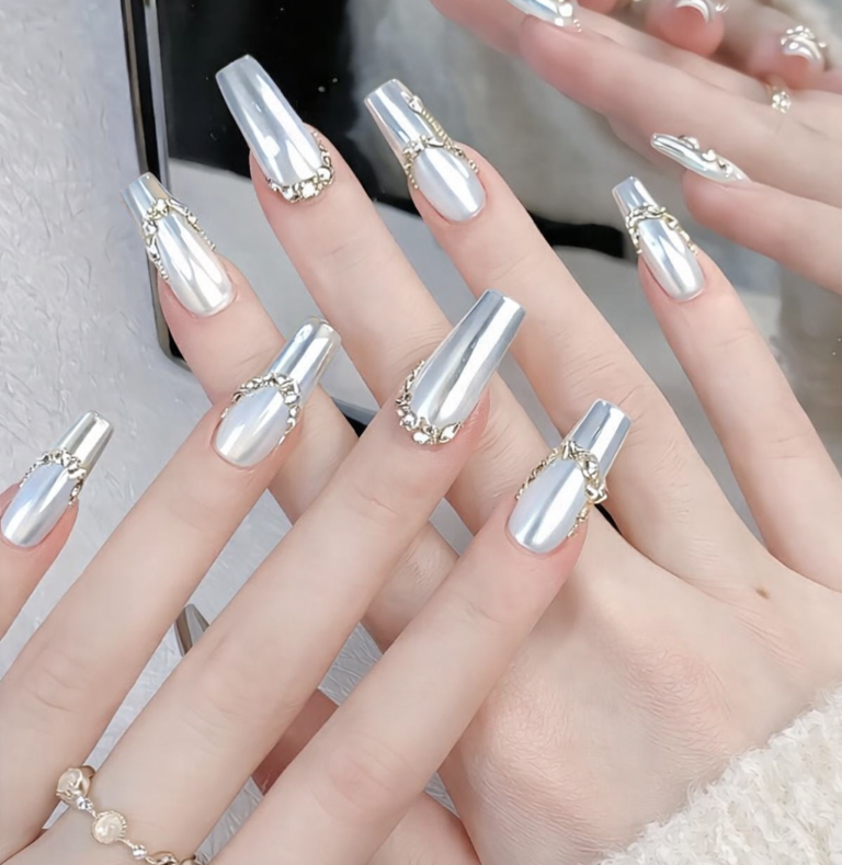 White Chrome Nails