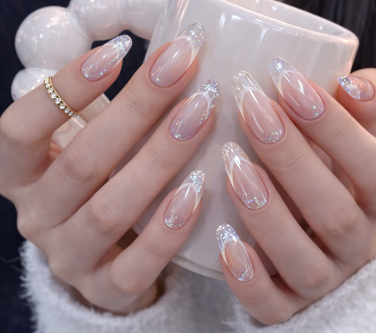 White and Silver Nails