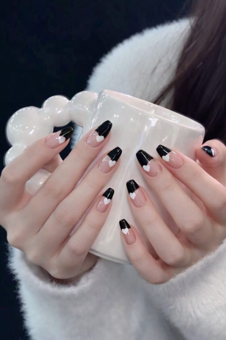 White and Black Nails