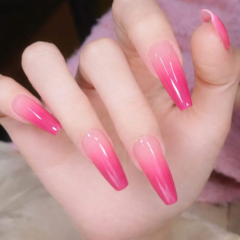 baby pink chrome nails